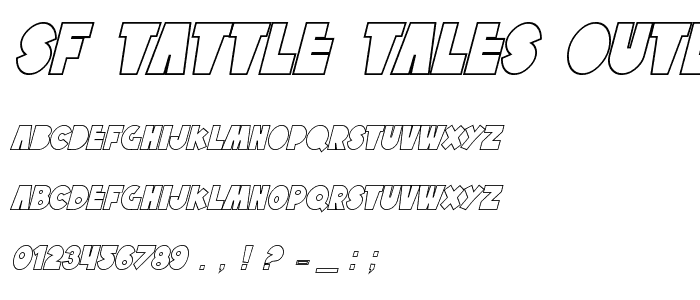 SF Tattle Tales Outline Italic font